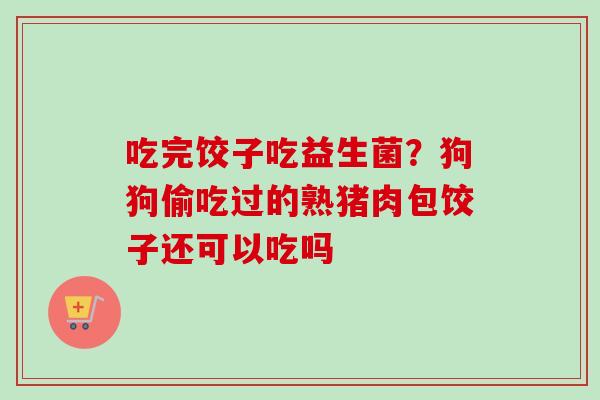 吃完饺子吃益生菌？狗狗偷吃过的熟猪肉包饺子还可以吃吗