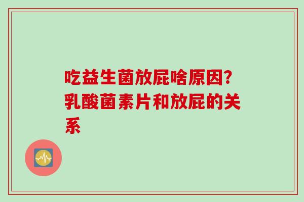 吃益生菌放屁啥原因？乳酸菌素片和放屁的关系