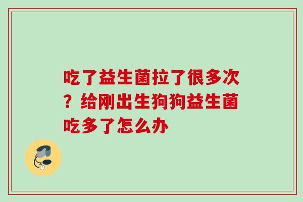 吃了益生菌拉了很多次？给刚出生狗狗益生菌吃多了怎么办