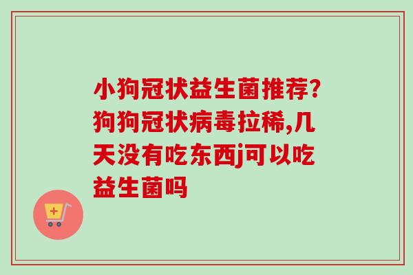 小狗冠状益生菌推荐？狗狗冠状拉稀,几天没有吃东西j可以吃益生菌吗