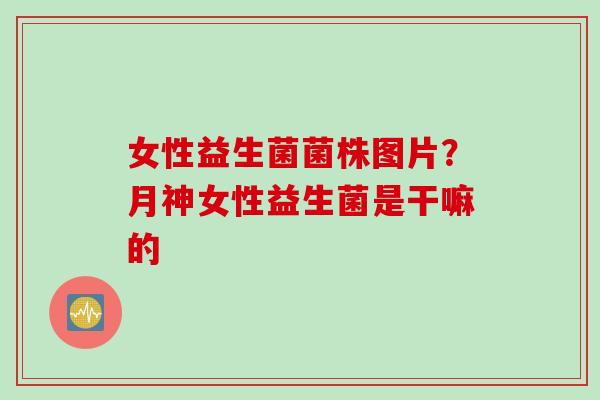 女性益生菌菌株图片？月神女性益生菌是干嘛的