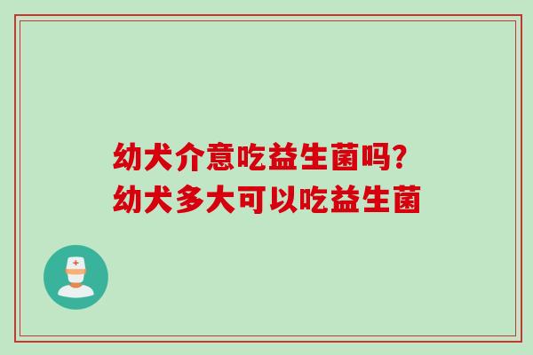 幼犬介意吃益生菌吗？幼犬多大可以吃益生菌