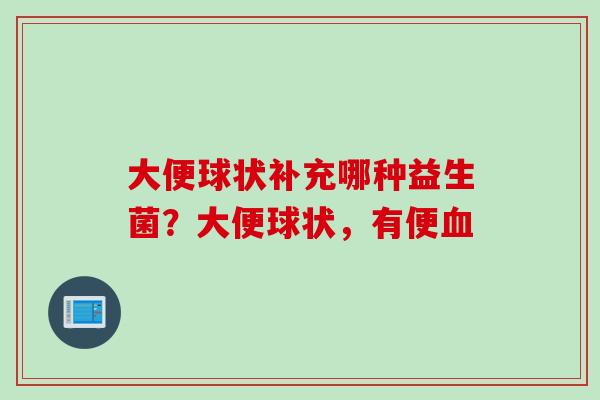 大便球状补充哪种益生菌？大便球状，有便