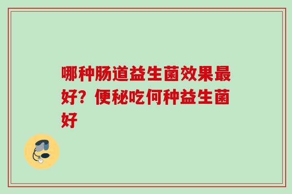 哪种肠道益生菌效果好？吃何种益生菌好
