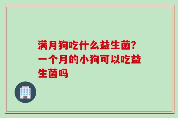 满月狗吃什么益生菌?一个月的小狗可以吃益生菌吗 满月狗吃什么益生菌?一个月的小狗可以吃益生菌吗