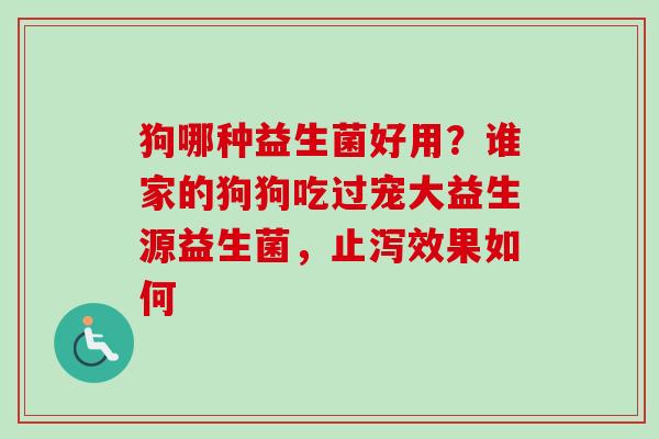 狗哪种益生菌好用?谁家的狗狗吃过宠大益生源益生菌,止泻效果如何 狗哪种益生菌好用?谁家的狗狗吃过宠大益生源益生菌,止泻效果如何