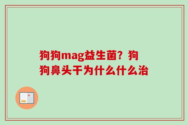 狗狗mag益生菌？狗狗鼻头干为什么什么