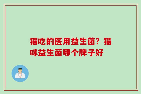 猫吃的医用益生菌?猫咪益生菌哪个牌子好 猫吃的医用益生菌?猫咪益生菌哪个牌子好