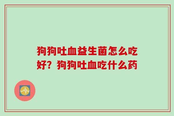 狗狗吐益生菌怎么吃好?狗狗吐吃什么药 狗狗吐益生菌怎么吃好?狗狗吐吃什么药