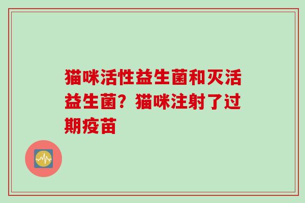 猫咪活性益生菌和灭活益生菌？猫咪注射了过期疫苗