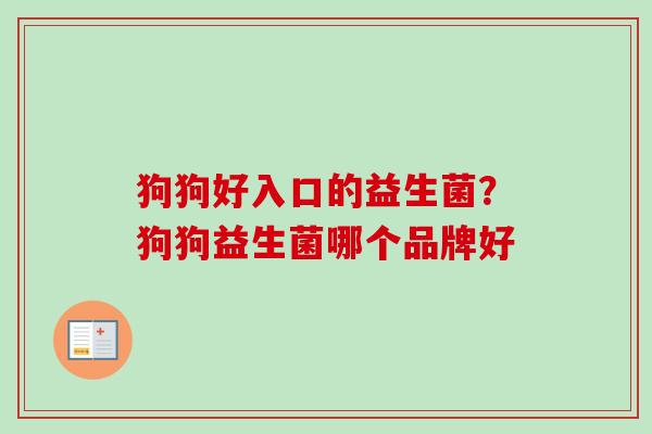 狗狗好入口的益生菌？狗狗益生菌哪个品牌好