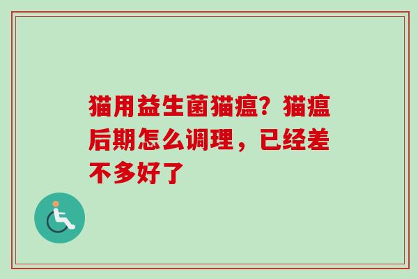 猫用益生菌猫瘟？猫瘟后期怎么调理，已经差不多好了