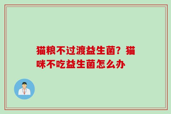 猫粮不过渡益生菌？猫咪不吃益生菌怎么办