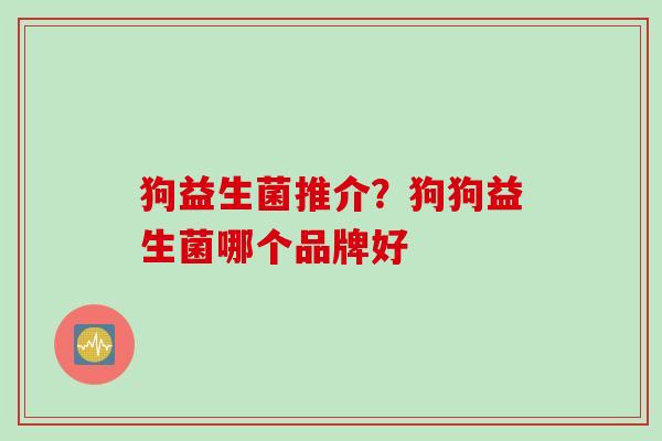 狗益生菌推介？狗狗益生菌哪个品牌好