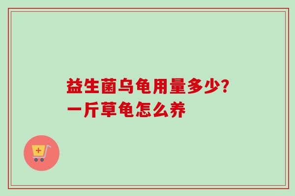 益生菌乌龟用量多少？一斤草龟怎么养