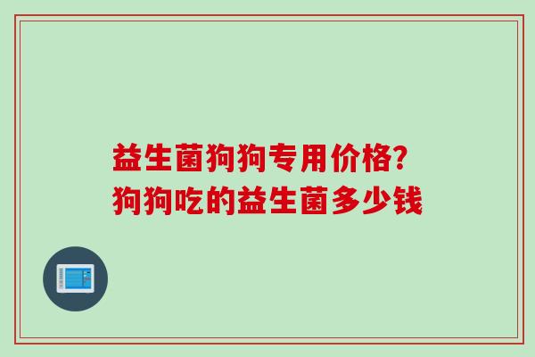 益生菌狗狗专用价格？狗狗吃的益生菌多少钱