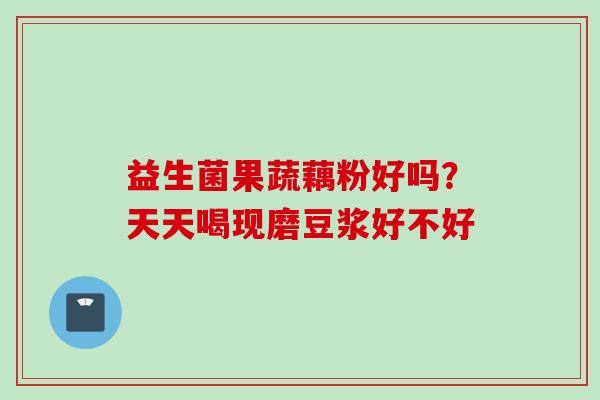 益生菌果蔬藕粉好吗？天天喝现磨豆浆好不好
