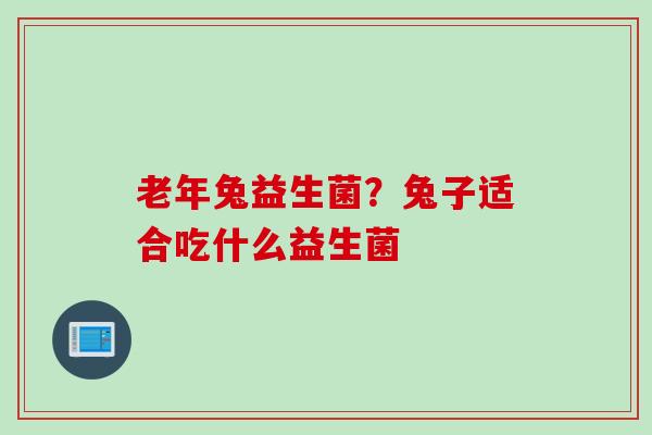 老年兔益生菌？兔子适合吃什么益生菌