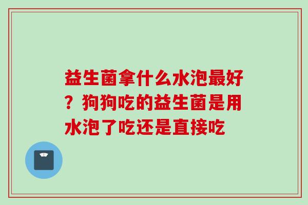 益生菌拿什么水泡好?狗狗吃的益生菌是用水泡了吃还是直接吃 益生菌拿什么水泡好?狗狗吃的益生菌是用水泡了吃还是直接吃