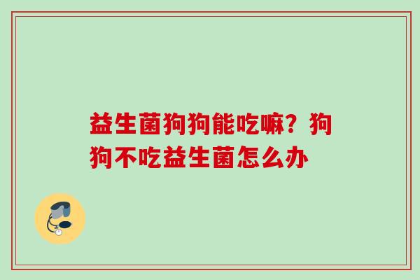 益生菌狗狗能吃嘛?狗狗不吃益生菌怎么办 益生菌狗狗能吃嘛?狗狗不吃益生菌怎么办