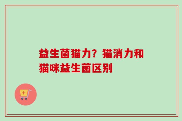 益生菌猫力?猫消力和猫咪益生菌区别 益生菌猫力?猫消力和猫咪益生菌区别
