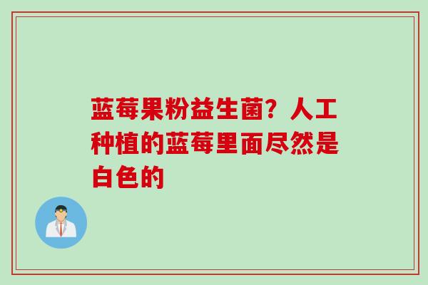 蓝莓果粉益生菌?人工种植的蓝莓里面尽然是白色的 蓝莓果粉益生菌?人工种植的蓝莓里面尽然是白色的