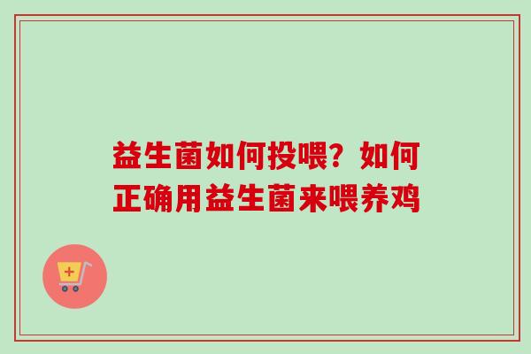 益生菌如何投喂？如何正确用益生菌来喂养鸡