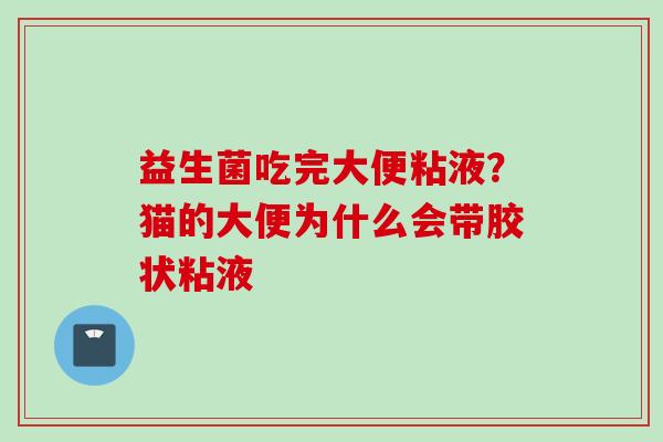 益生菌吃完大便粘液？猫的大便为什么会带胶状粘液