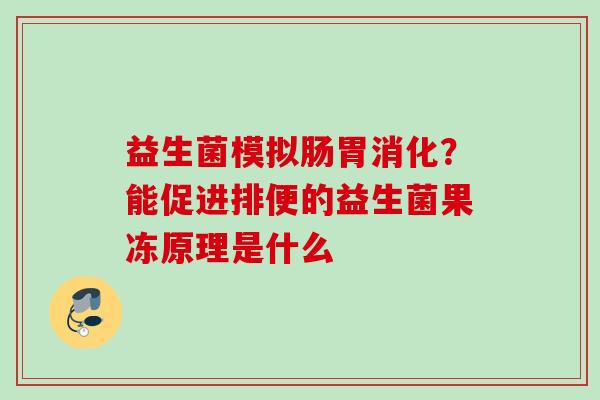 益生菌模拟肠胃消化？能促进排便的益生菌果冻原理是什么