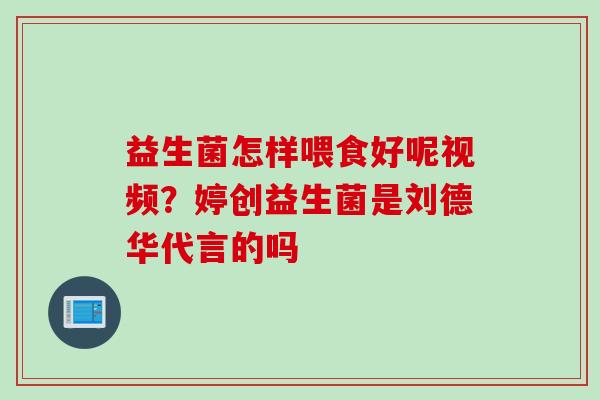益生菌怎样喂食好呢视频？婷创益生菌是刘德华代言的吗