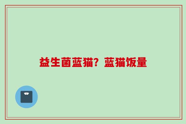 益生菌蓝猫？蓝猫饭量