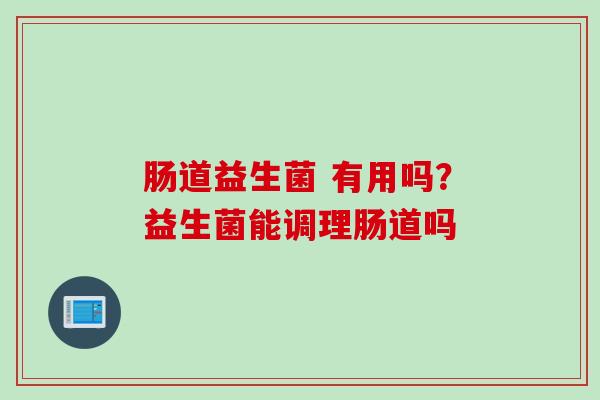 肠道益生菌 有用吗？益生菌能调理肠道吗