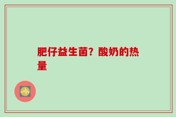 肥仔益生菌？酸奶的热量