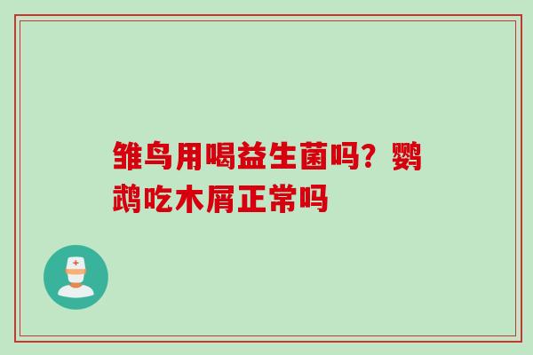 雏鸟用喝益生菌吗?鹦鹉吃木屑正常吗 雏鸟用喝益生菌吗?鹦鹉吃木屑正常吗