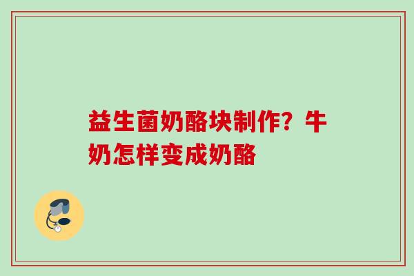 益生菌奶酪块制作？牛奶怎样变成奶酪