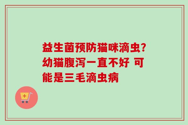 益生菌猫咪滴虫?幼猫一直不好 可能是三毛滴虫 益生菌猫咪滴虫?幼猫一直不好 可能是三毛滴虫