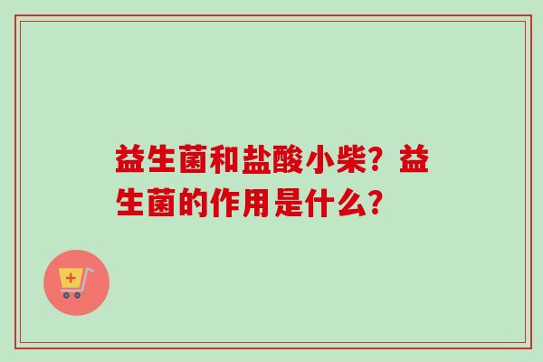 益生菌和盐酸小柴?益生菌的作用是什么? 益生菌和盐酸小柴?益生菌的作用是什么?