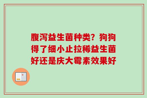 益生菌种类?狗狗得了细小止拉稀益生菌好还是庆大霉素效果好 益生菌种类?狗狗得了细小止拉稀益生菌好还是庆大霉素效果好