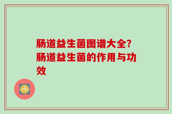 肠道益生菌图谱大全?肠道益生菌的作用与功效 肠道益生菌图谱大全?肠道益生菌的作用与功效