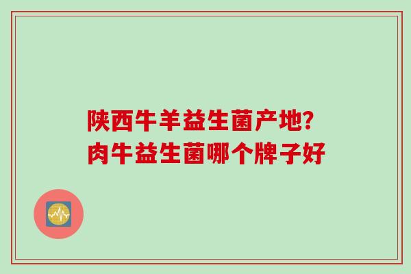 陕西牛羊益生菌产地？肉牛益生菌哪个牌子好