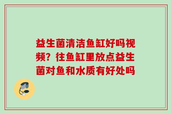 益生菌清洁鱼缸好吗视频？往鱼缸里放点益生菌对鱼和水质有好处吗