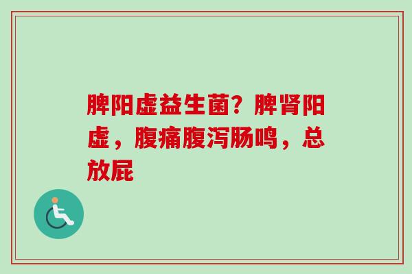 脾阳虚益生菌？脾阳虚，肠鸣，总放屁