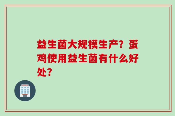 益生菌大规模生产?蛋鸡使用益生菌有什么好处? 益生菌大规模生产?蛋鸡使用益生菌有什么好处?