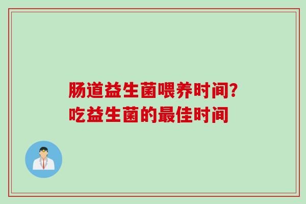 肠道益生菌喂养时间？吃益生菌的佳时间