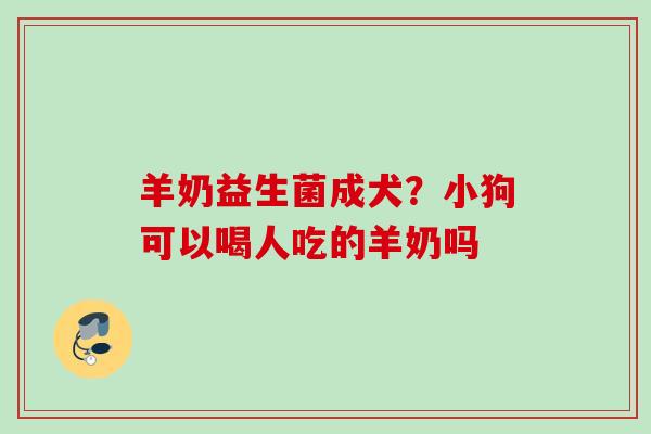 羊奶益生菌成犬?小狗可以喝人吃的羊奶吗 羊奶益生菌成犬?小狗可以喝人吃的羊奶吗