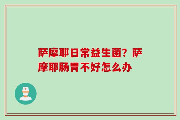 萨摩耶日常益生菌?萨摩耶肠胃不好怎么办 萨摩耶日常益生菌?萨摩耶肠胃不好怎么办