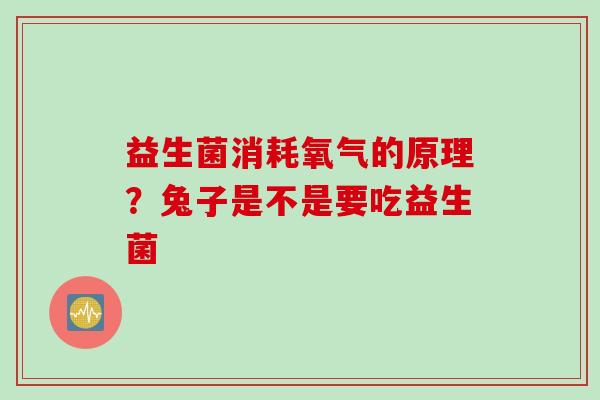 益生菌消耗氧气的原理？兔子是不是要吃益生菌