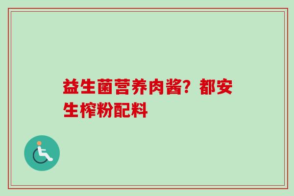 益生菌营养肉酱？都安生榨粉配料