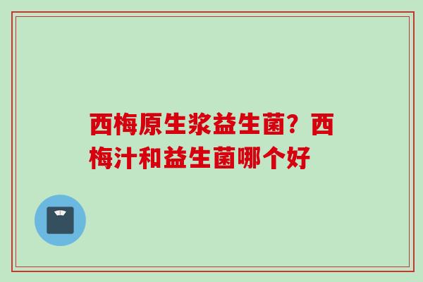 西梅原生浆益生菌？西梅汁和益生菌哪个好