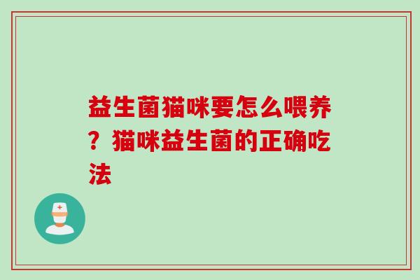 益生菌猫咪要怎么喂养？猫咪益生菌的正确吃法